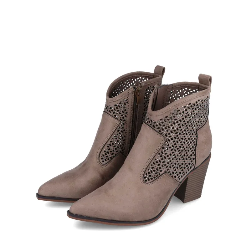 MENBUR ANKLE BOOTS TAUPE SPARKLE