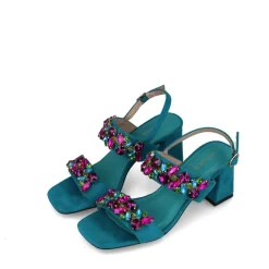 Menbur Block Sandals Peacock