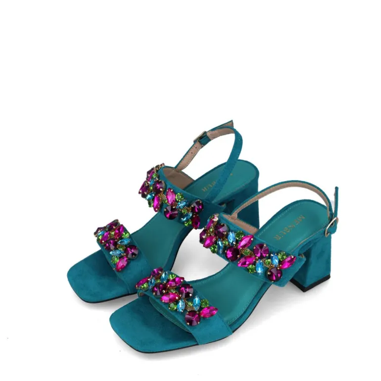Menbur Block Sandals Peacock