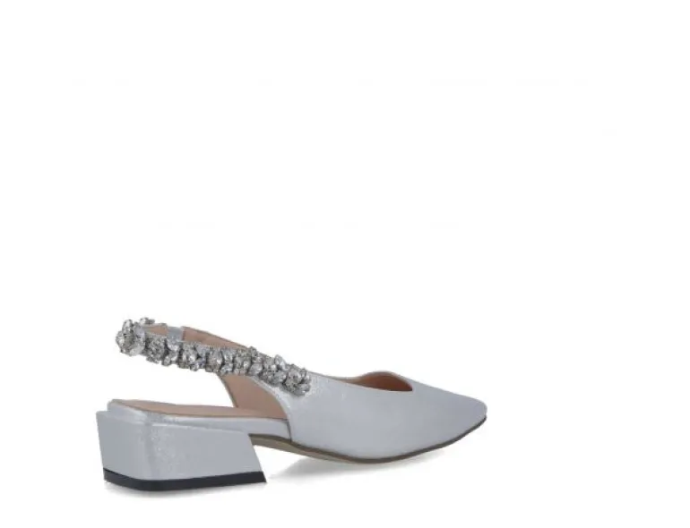 Menbur Slingback Diamante Shoe Silver