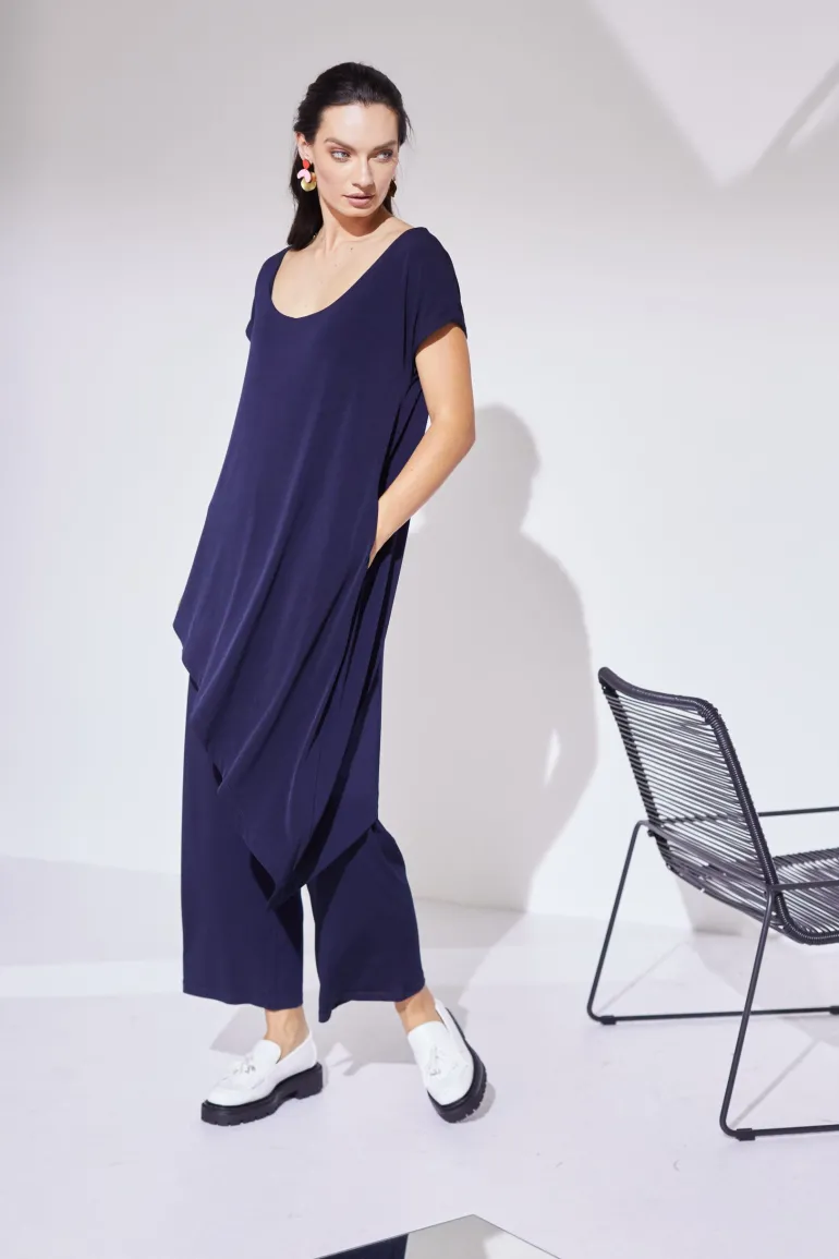 Naya Asymmetric Overtop Jumpsuit Navy
