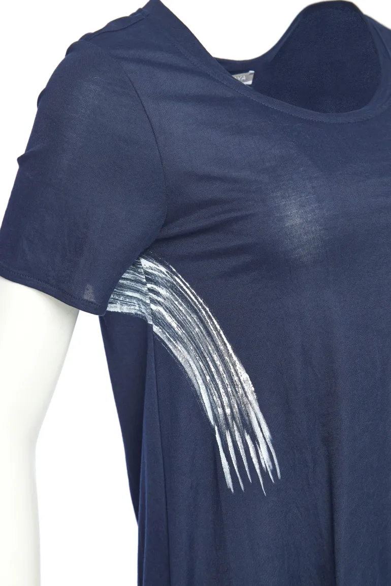 Naya Brush Stroke Dress Navy