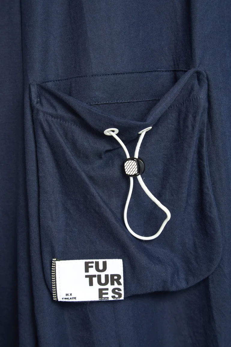Naya Brush Stroke Dress Navy