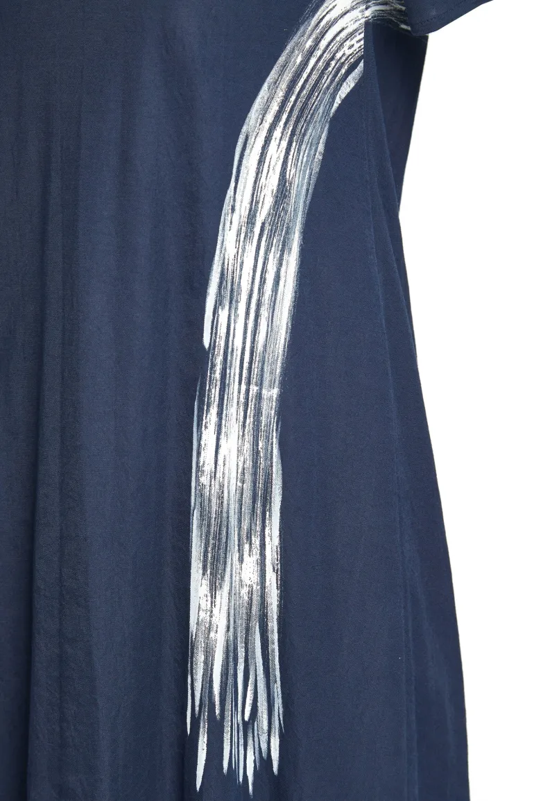 Naya Brush Stroke Dress Navy
