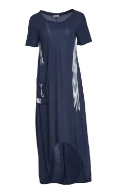 Naya Brush Stroke Dress Navy