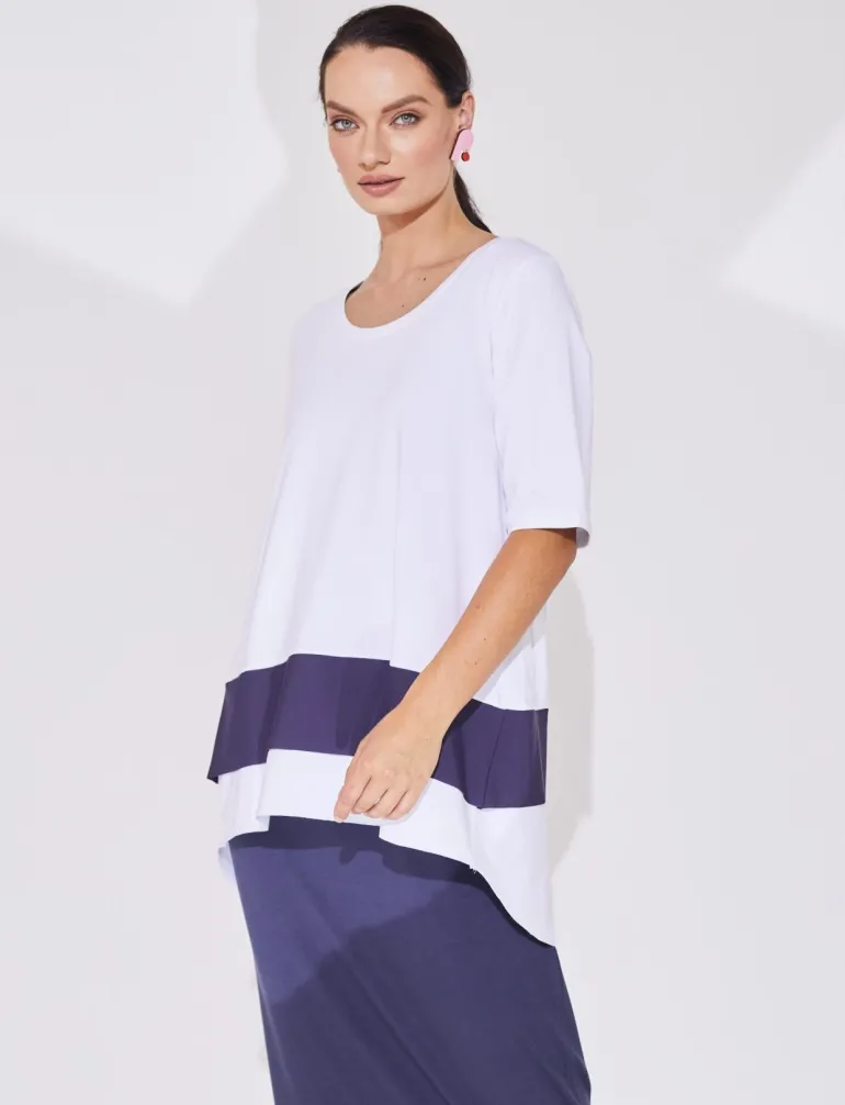 Naya Contrast Jersey Top - 2 colourways