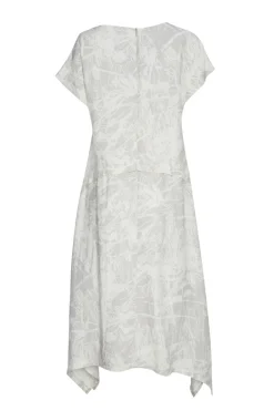 Naya Dipped Hem Print Dress Steel