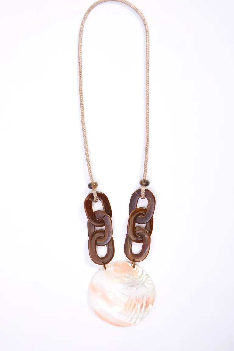 Naya Disc Loop Necklace Stone