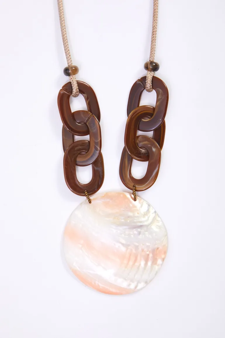 Naya Disc Loop Necklace Stone