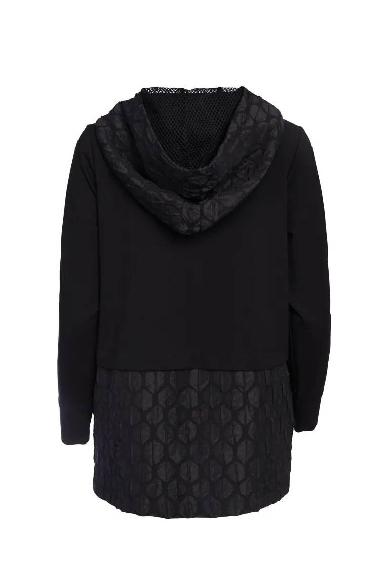 Naya Embossed Hooded Top Black