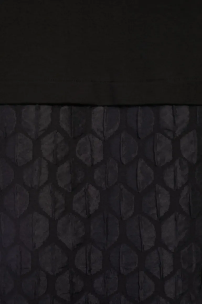 Naya Embossed Hooded Top Black