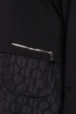 Naya Embossed Hooded Top Black