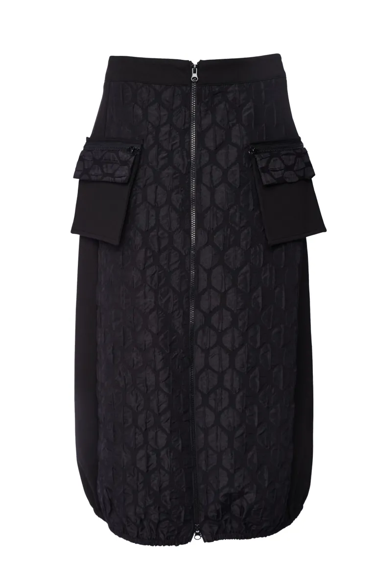 Naya Embossed Skirt Black