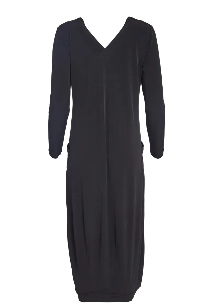 Naya Jersey Dress with Pockets Black
