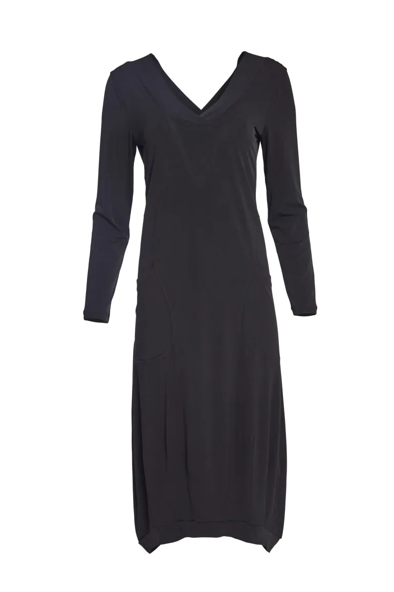 Naya Jersey Dress with Pockets Black