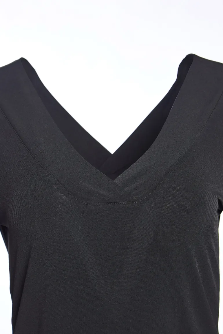 Naya Jersey Dress with Pockets Black
