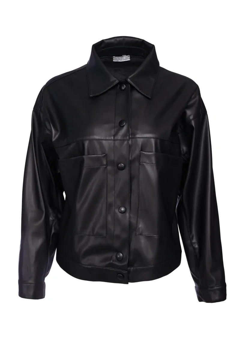 Naya Leatherette Jacket Black