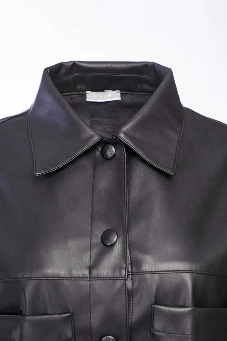 Naya Leatherette Jacket Black