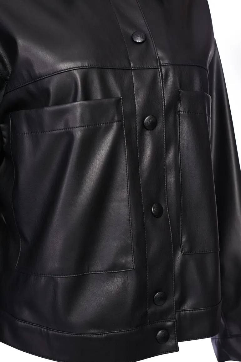 Naya Leatherette Jacket Black