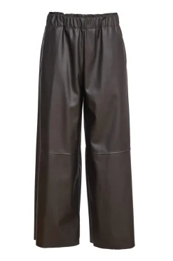 Naya Leatherette Wide Trousers Black