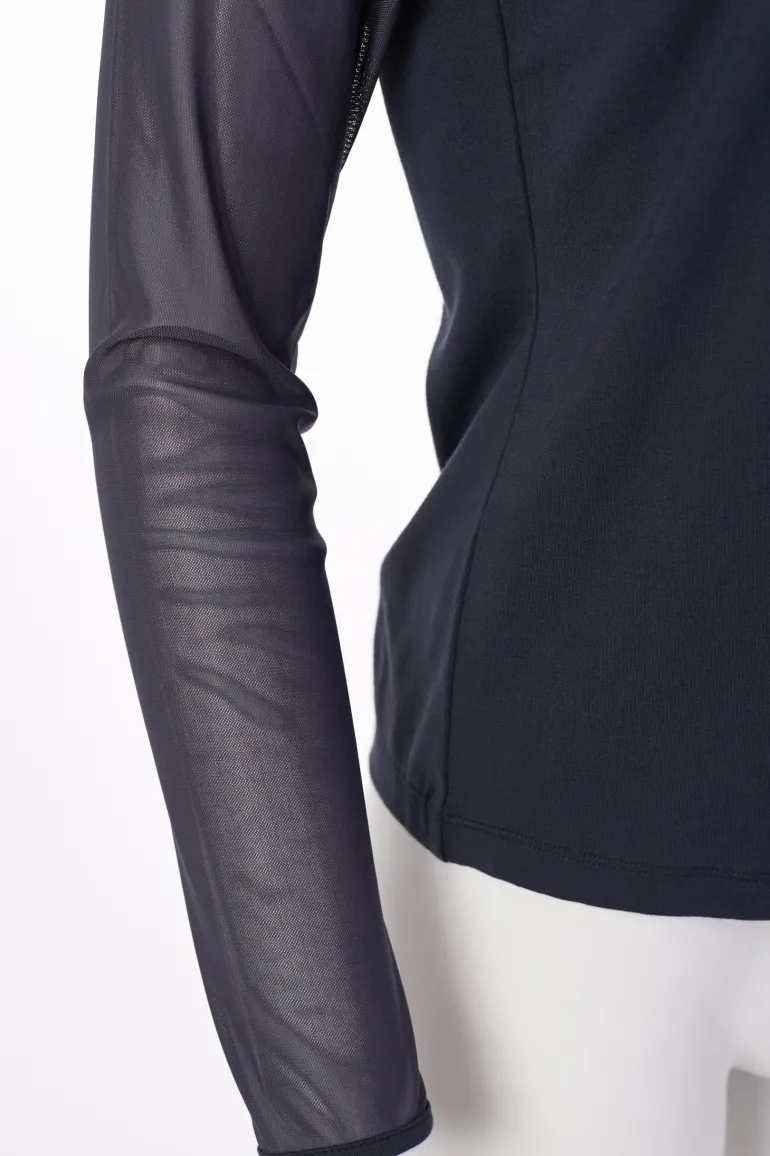 Naya Mesh Sleeve Top Anthracite