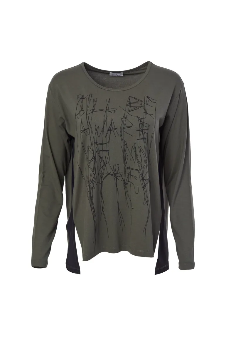 Naya Placement Contrast Top Anthracite
