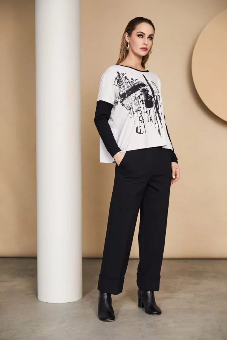 Naya Placement Print Top Sand