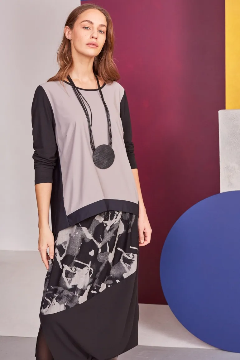 Naya Print Skirt Taupe