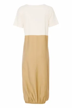 Naya Round Neck Dress with Tie (NAS25234) Cream/Fudge