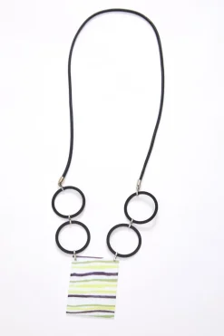Naya Square Stripe Necklace Lemon