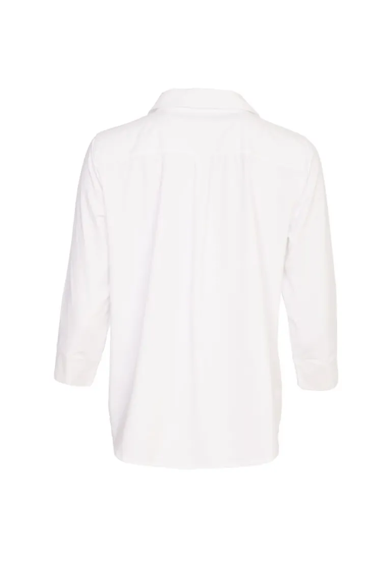 Naya Top with Placket White