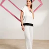 Naya Trousers NAS25293 Sand / Off-White