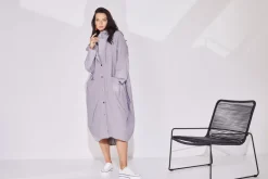 Naya Tulip Hem Hooded Mac Mink