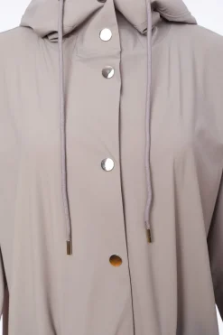 Naya Tulip Hem Hooded Mac Mink