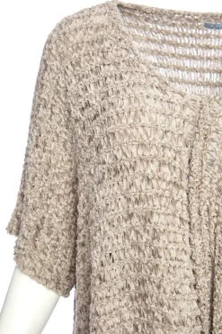 Naya V Neck Square Knit Stone