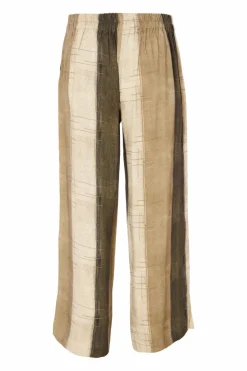 Naya Wide Stripe Linen Trousers NAS25270 Army