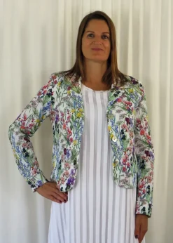 Out of Xile Jacket Seersucker Floral Print