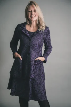 OUT OF XILE JACQUARD MIDI DRESS SAPPHIRE