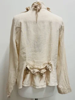Out of Xile Linen Flower Collar Jacket Rose