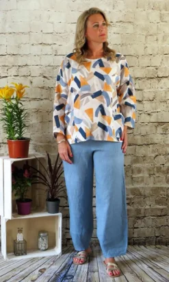 Out of Xile Linen Trousers Sky