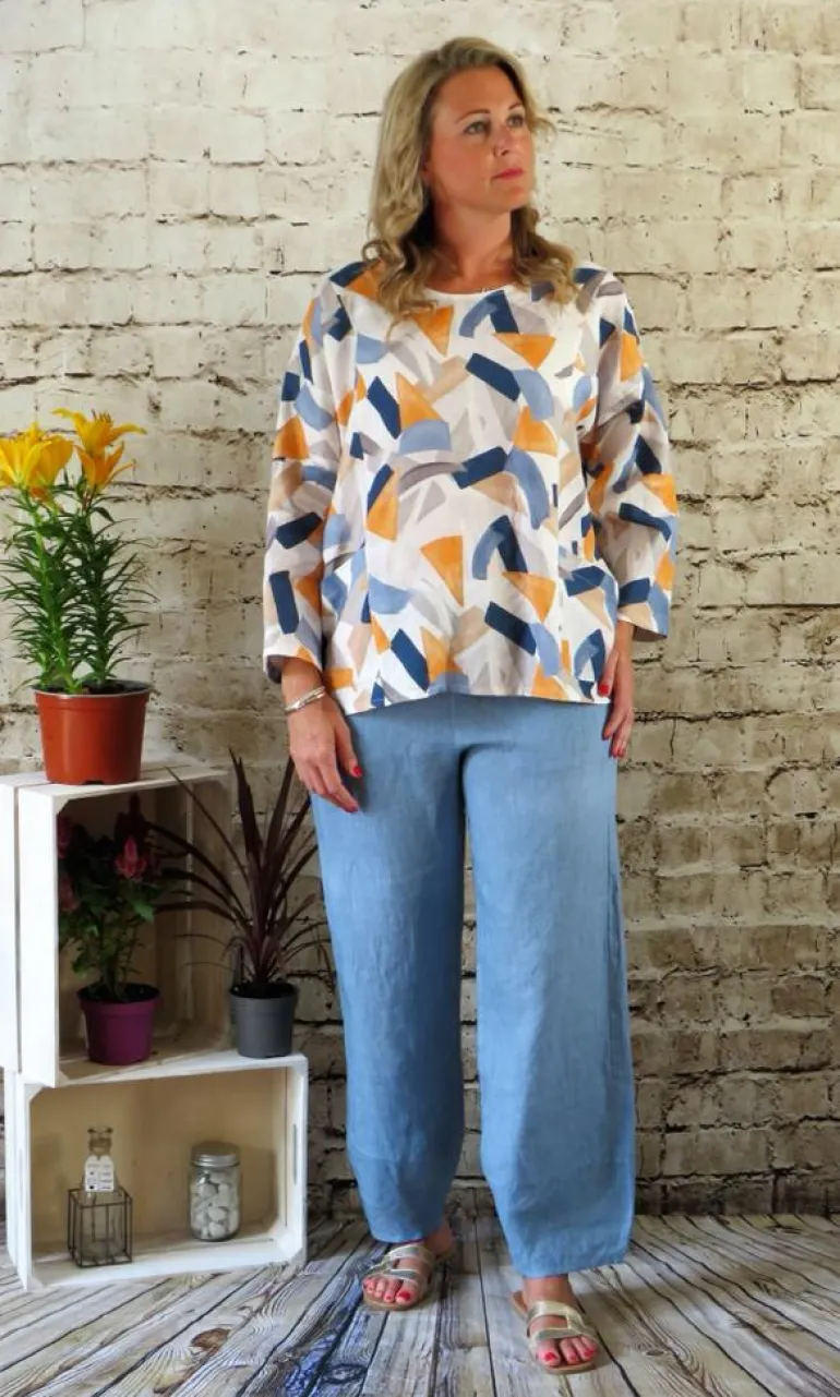 Out of Xile Linen Trousers Sky