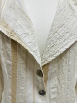 Out of Xile Ribbon Stripe Coat White