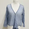 Out of Xile Striped Short Jacket Cornflower