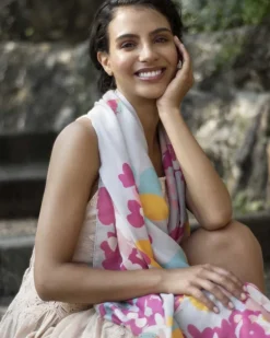 POWDER LILAC PRINT SCARF