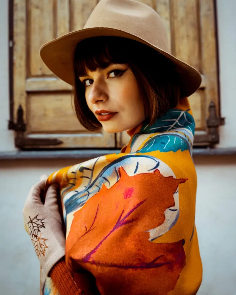 POWDER WATERCOLOUR PHEASANT SCARF