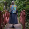 PRINTED VELVET REVERSIBLE KIMONO - BEECH TREE REFLECTIONS