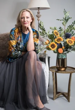PRINTED VELVET REVERSIBLE KIMONO - BEECH TREE REFLECTIONS