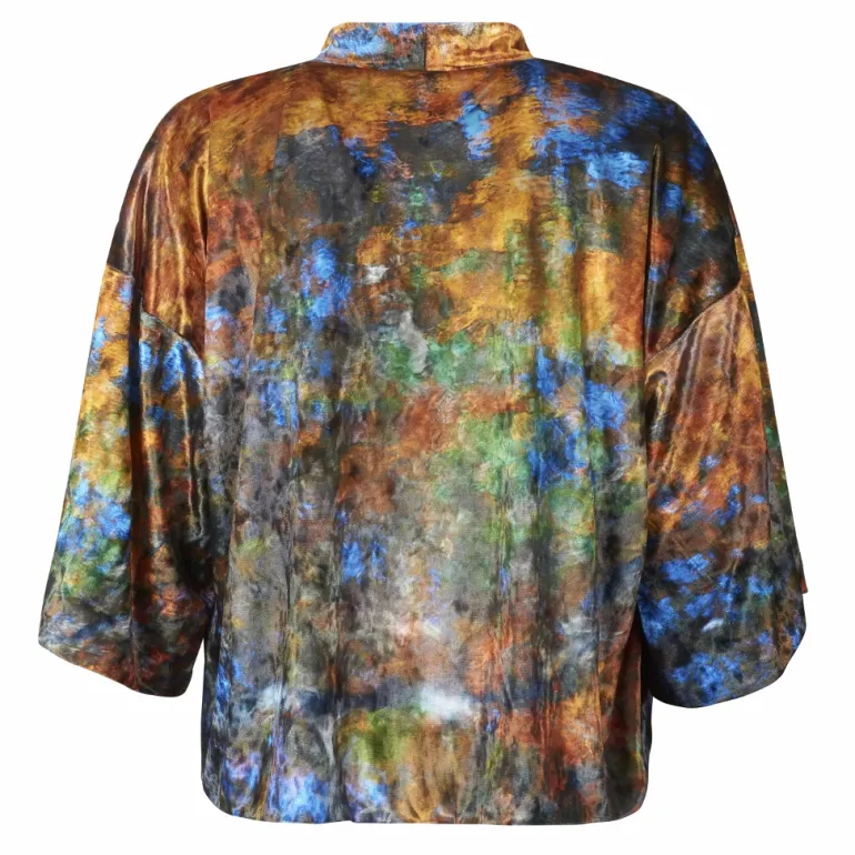 PRINTED VELVET REVERSIBLE KIMONO - BEECH TREE REFLECTIONS