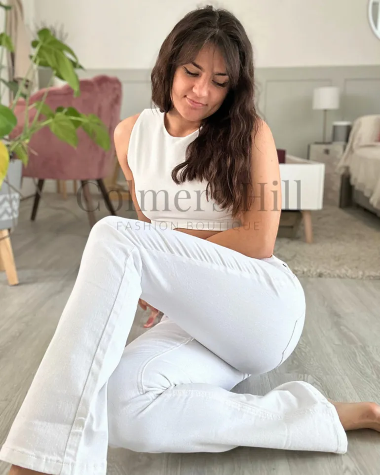 Red Button Babette Trousers White