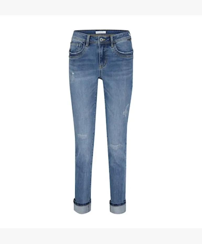 Red Button Laila Rip and Repair Blue Denim